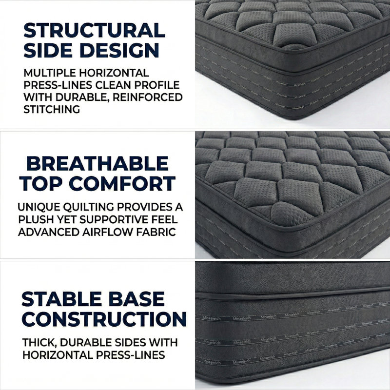 Minaeleidh King Size 14 Inch Hybrid Mattress | Cooling Gel Memory Foam & Individual Pocket Coils | Motion Isolastion | 365-Day Trial | Fiberglass-Free | Edge Support | CertiPUR-US Certified