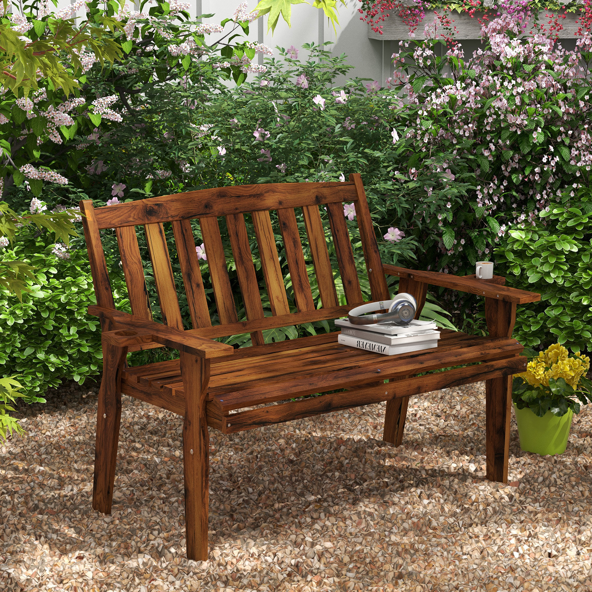 Banc De Jardin Outsunny Banc De Jardin 2 Places Style Rural Chic Assise
