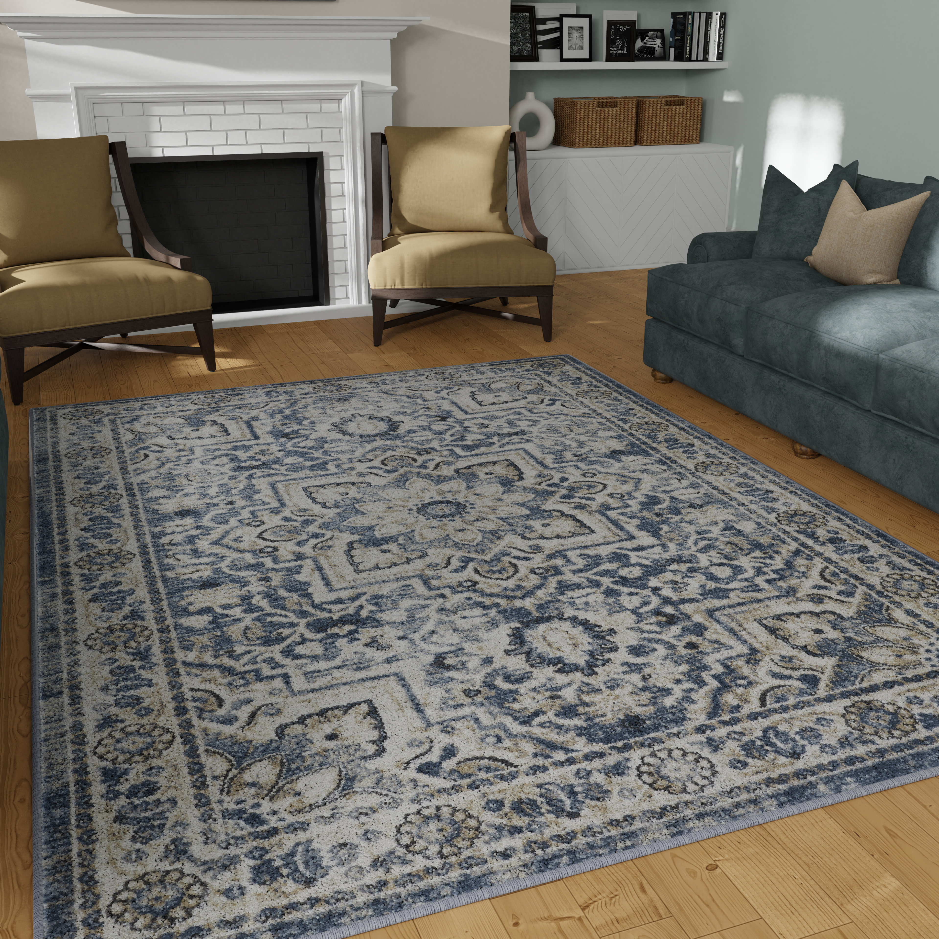 GLORY RUGS Modern Abstract Area Rug 2x3 Cream Gold Faded Soft for Living  Room Bedroom Home and Office