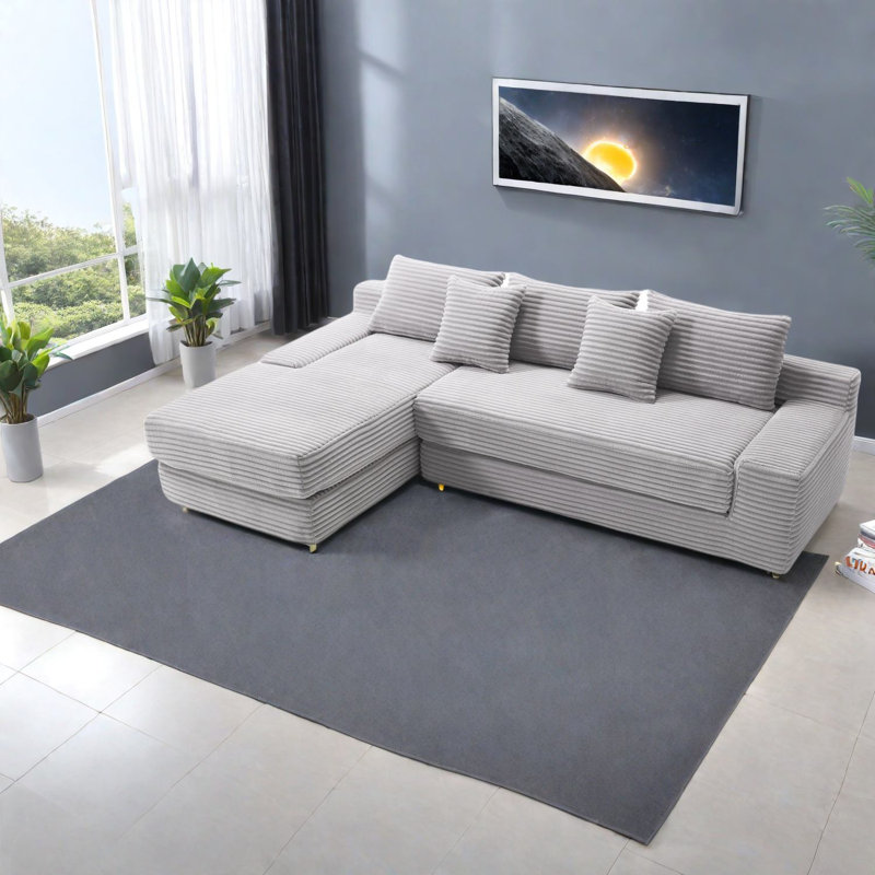 Canapés modulaires modernes, canapé en tissu gris clair pour le salon