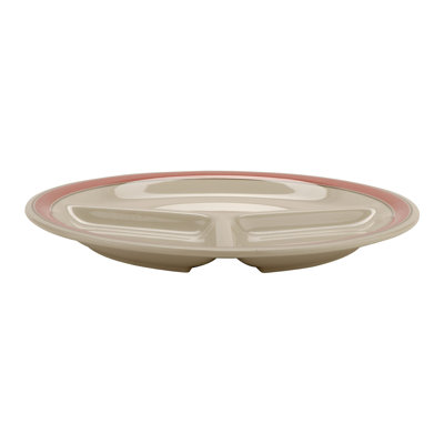 GET Assiettes en plastique robustes à 3 compartiments, 10,25 po, diamant Oxford (ensemble de 4)