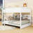 Queen Over Queen Bunk Bed With Cabinets And Charging Station-1451374904