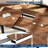 5 Piece Extendable Dining Table Set for 4-8 with Benches & Stools, Space-Saving Kitchen Set-1718507413-1718507409-1718507408