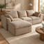 Upholstered 95.57 " Linen Sofa & Chaise