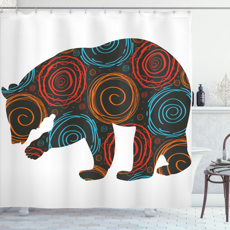 East Urban Home Animal Shower Curtain Bear Circles Dots Multicolor