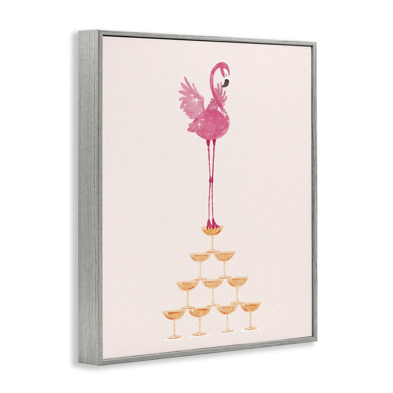 «Balancing Flamingo & Wine», art giclée par Ziwei Li, Estampe numérique Farmhouse, H 14 po x l 11 po