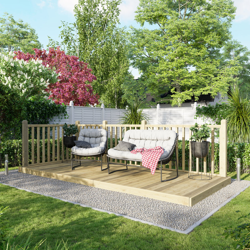 183cm L x 417cm W Wood Deck Tile Kit