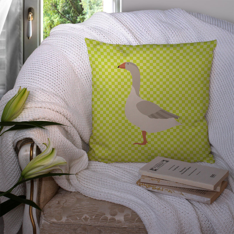 Coussin extérieur oie, Vert, 14 po x 14 po