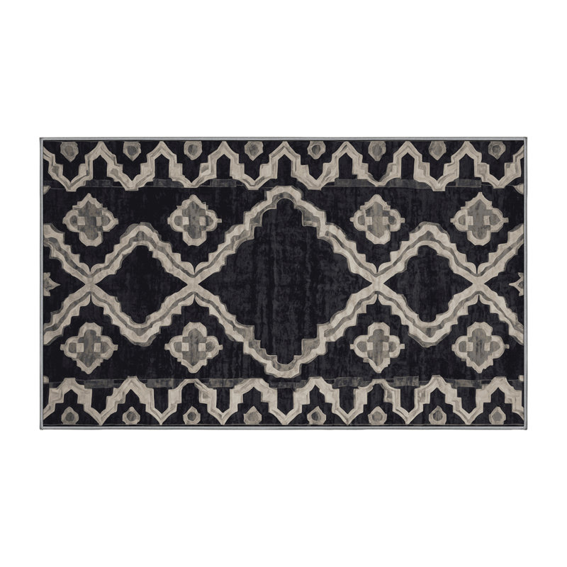 Machine Washable Purple Area Rug, Runner 2' x 5'