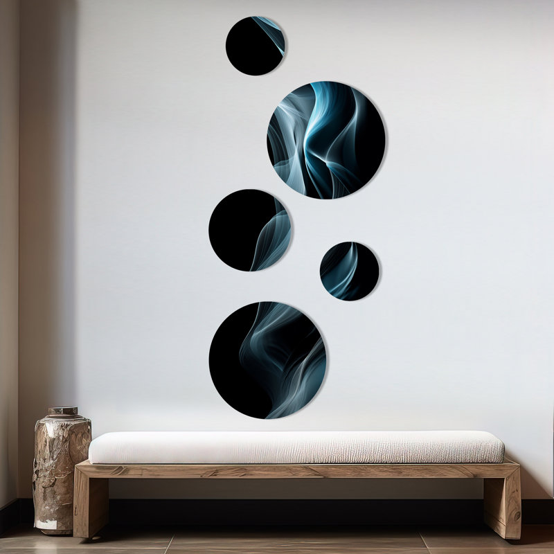 Décoration murale abstraite bleue en métal Contextative I - Modern Waves