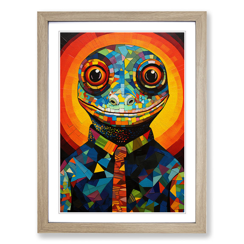 Gecko Constructivism - Framed Print, Oak Framed, 64cm H x 46cm W