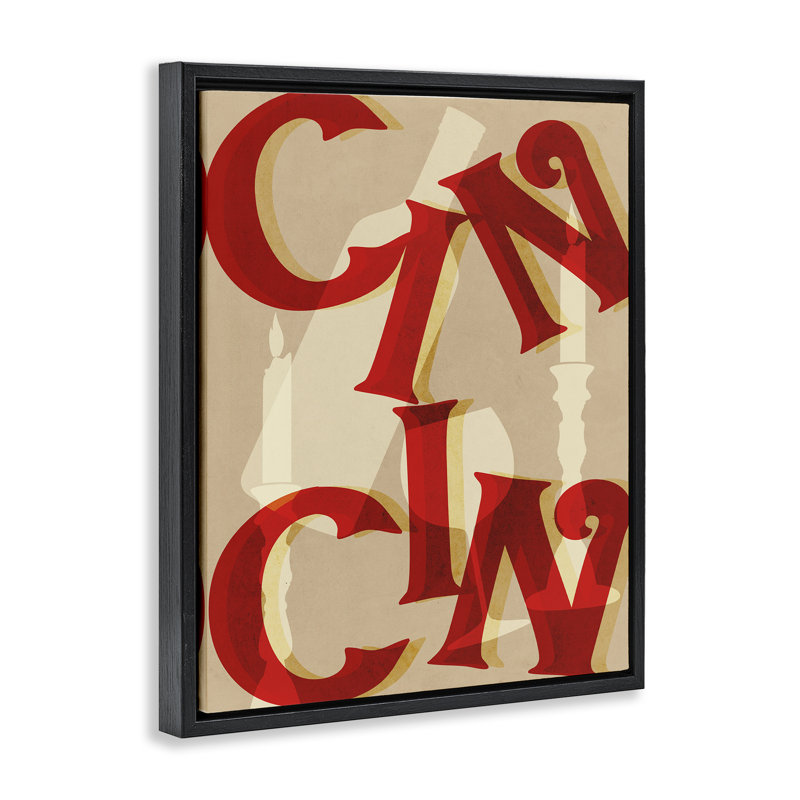 Cadre flottant Cin Cin Wine & Candles, design par Lil 'Rue, Cadre flottant noir de jais, H 21 po x l 17 po