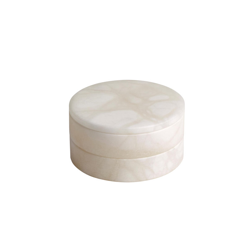 Alabaster Swivel Box-White