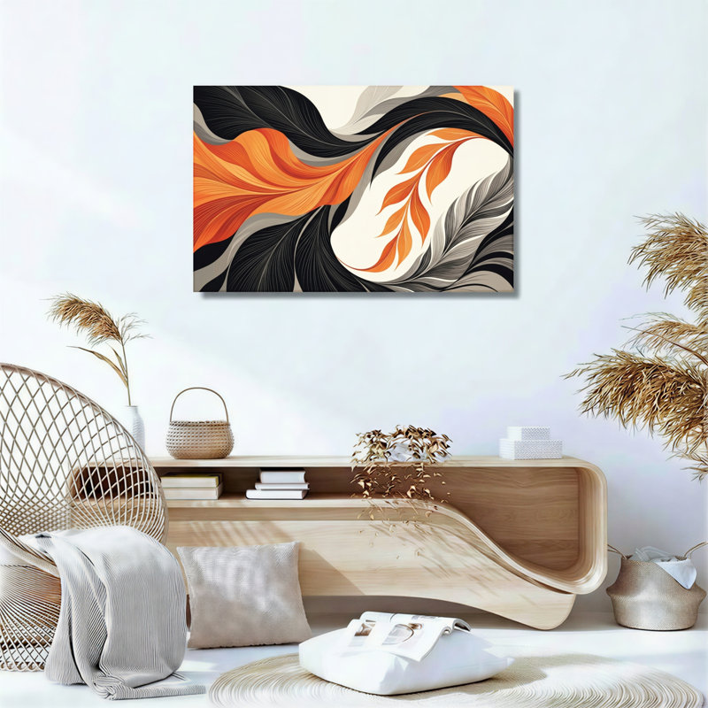 Ensemble de 1 tableau abstrait sur toile « Vagues », 28"H x 40"W, Wrapped Canvas
