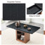 Table de salle à manger extensible avec rangement, 150 à 180 cm, table rectangulaire noire coulissante, structure en noyer, capacité de 4 à 8 personnes, structure télescopique, extension fluide, largeur de 80 cm, hauteur de 76 cm, bicolore