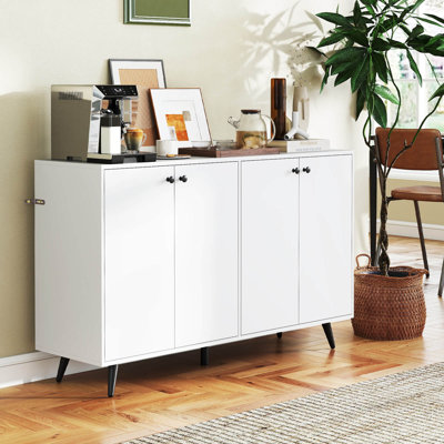 Buffet Sideboard Mid Century Modern 4-Door Storage Cabinet 50" Accent Cabinet