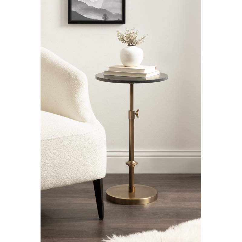 Table d'appoint ronde en marbre avec hauteur réglable Angl