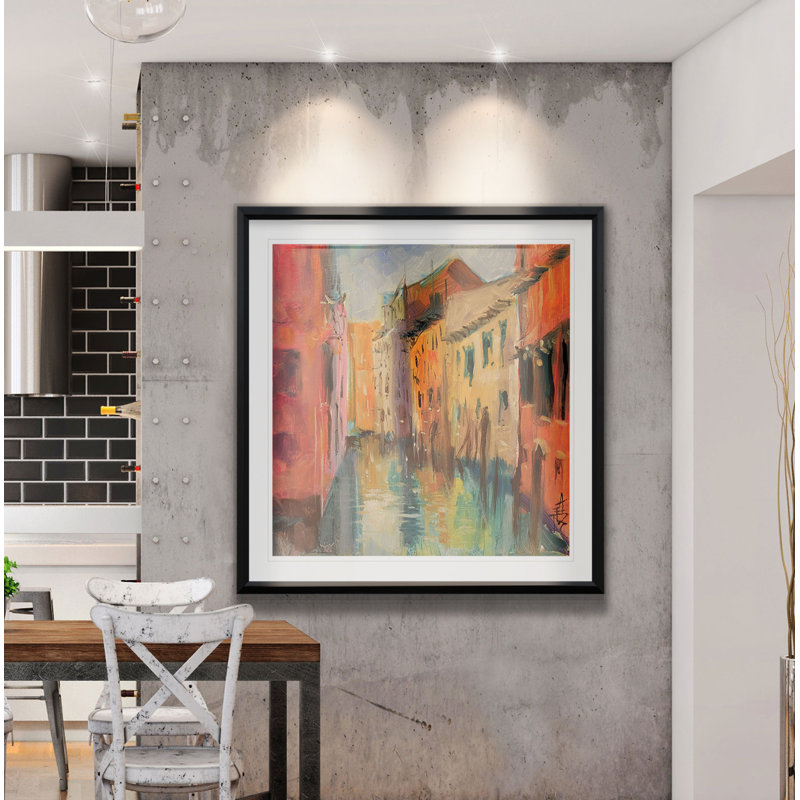 Venise III - reproduction d'art, H 16 po x l 16 po x P 2 po, Cadre noir