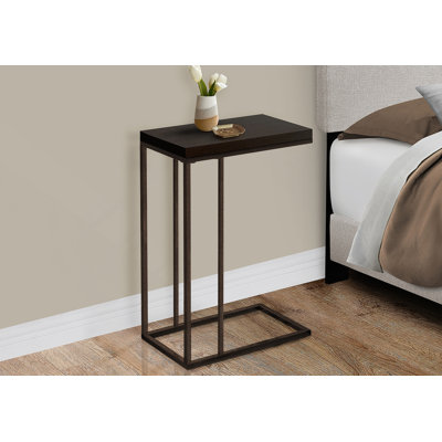 Accent Table, C-Shaped, End, Side, Snack, Laminate, Metal, Contemporary, Modern