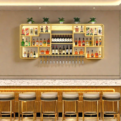 Multi-tier wall mounted wine rack