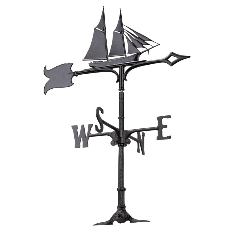 Rooftop 30" Schooner Weathervane, Black