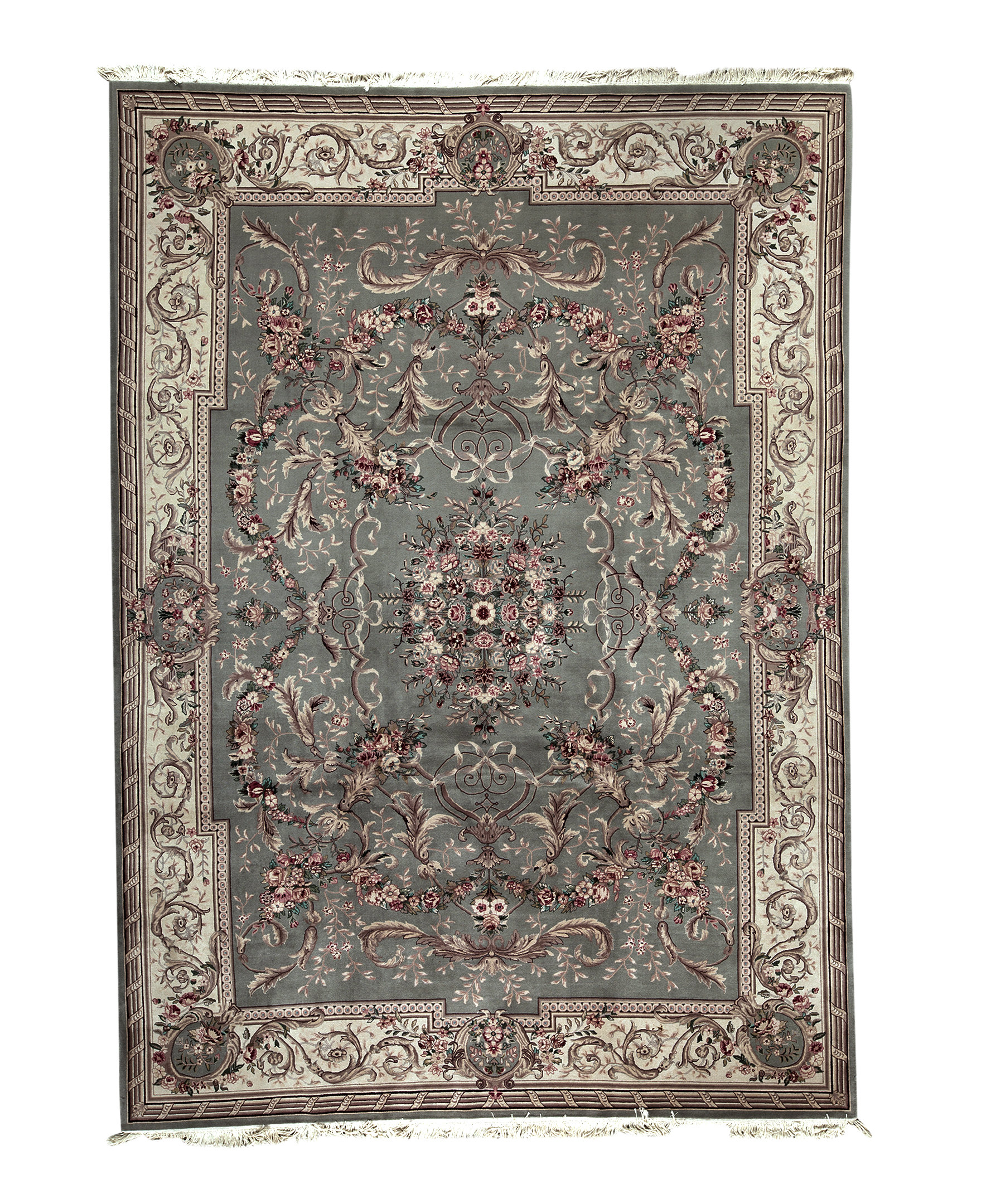 Bokara Rug Co., Inc. HandKnotted HighQuality Light Green and Cream