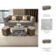 Sagebrook Home 50" 3-Pieces Revere Marble Coffee Table, Brown