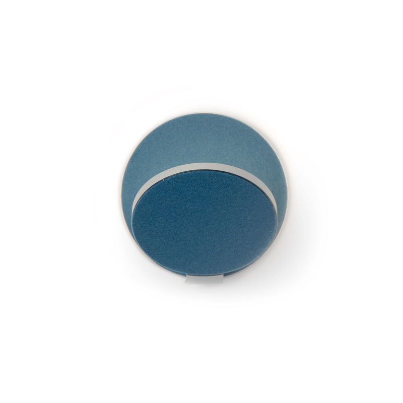 Plafonnier encastré à DEL 1 lumière Gravy, Argent / feutre azur