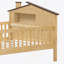 Lit plateforme simple en bois avec tête de lit en forme de maison enchanteresse, éclairage à DEL intégré et rangement pratique intégré pour une chambre à coucher de rêve.-445677981