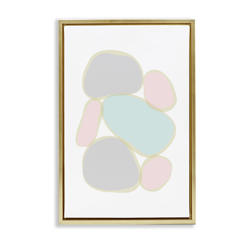 Toile de galets pastel par Martina Pavlova, H 25 po x l 17 po x P 1,7 po, Cadre flottant métallique doré