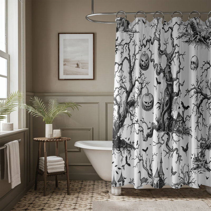 Rideau de douche Halloween 1 pièce, H 74 po x l 71 po