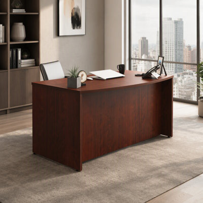 Bowfront Executive Desk 60", Red finish
