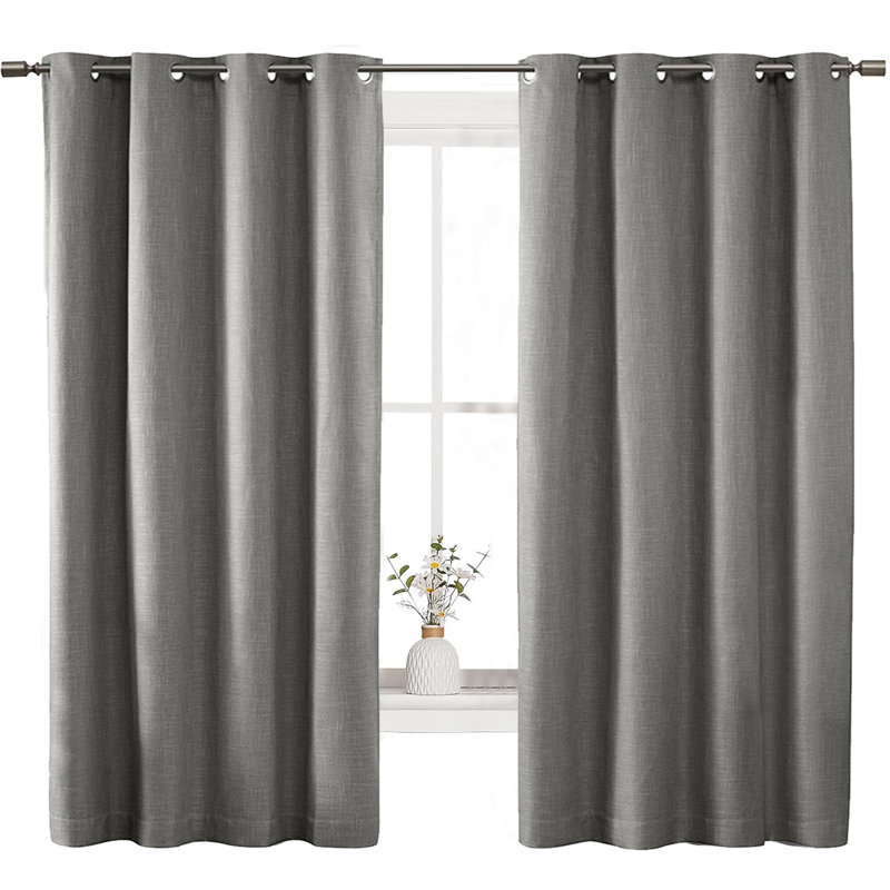 Cameley Blackout Curtain Pair, 50" W x 54" L, Gray