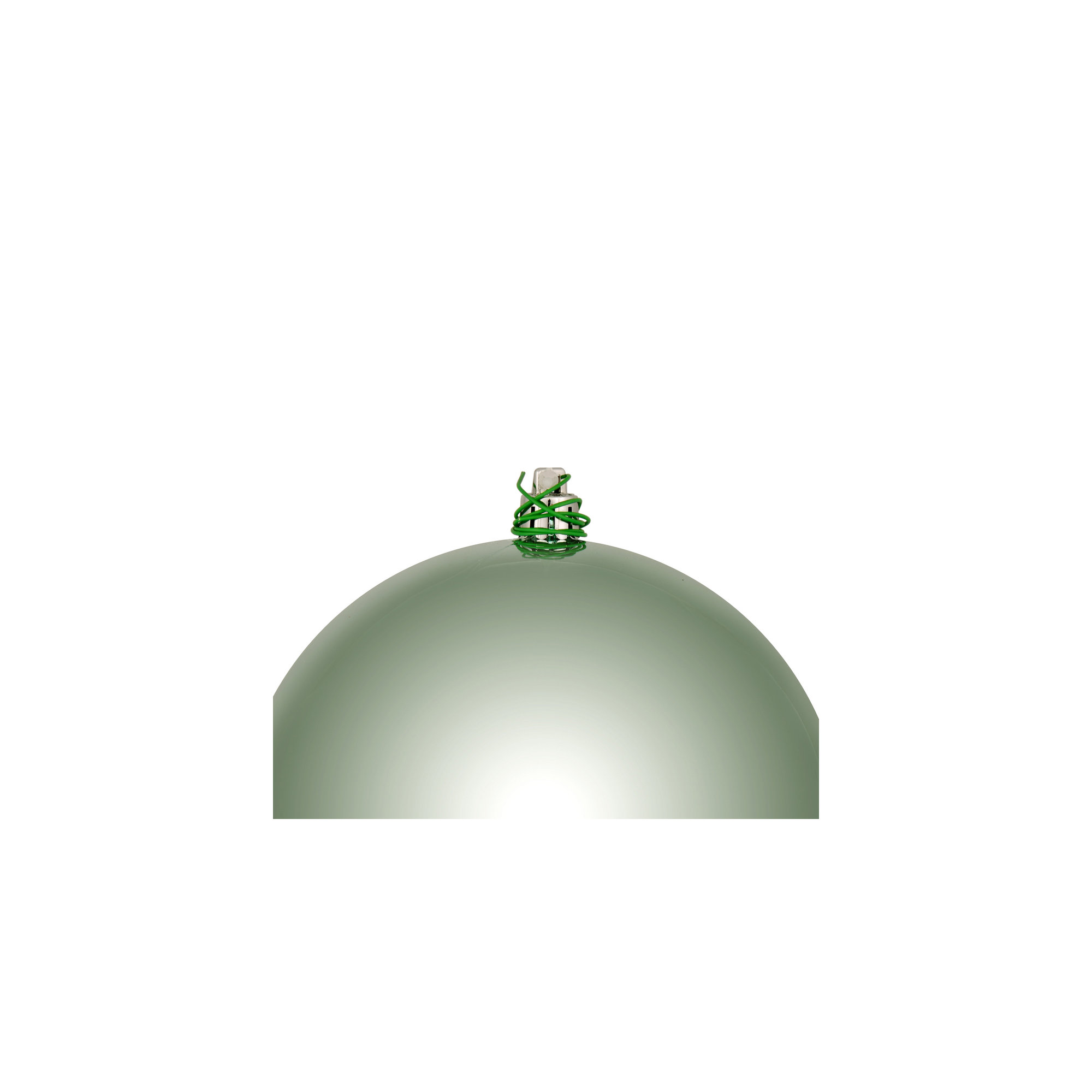 Holiday Solid Ball Ornament, Frosty Mint Shiny, 10" H x 10" W x 10" D