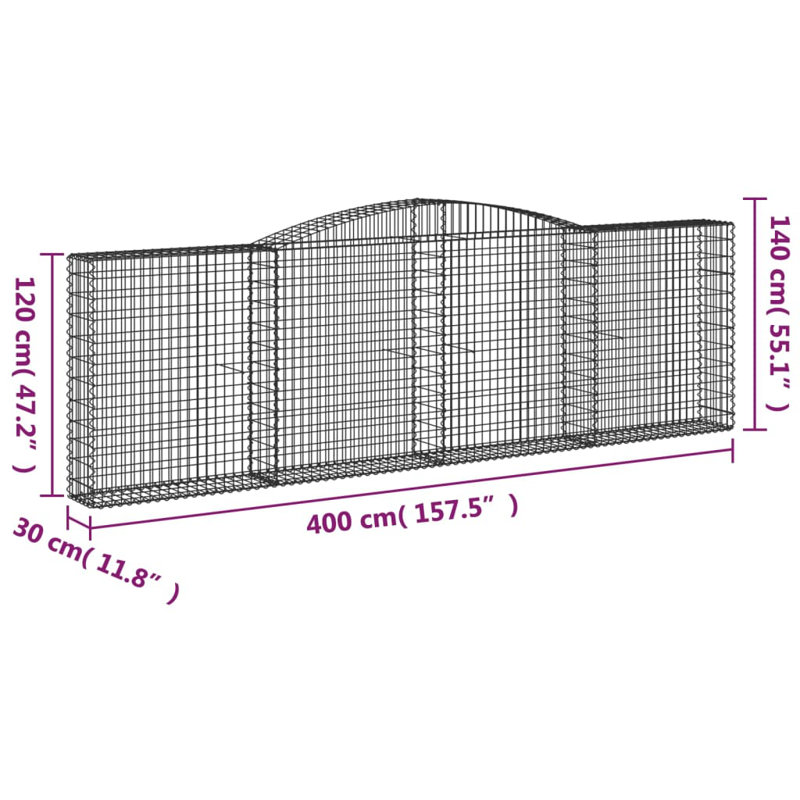 Bacilia Silver Metal Fence Panels Included, 30cm H x 140cm W