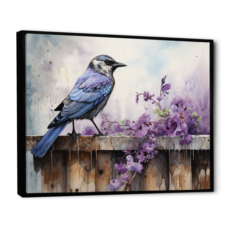 Bird Inquisitive Observer I - Animals Wall Art Living Room, H 30 po x l 40 po x P 1,5 po, Cadre flottant noir