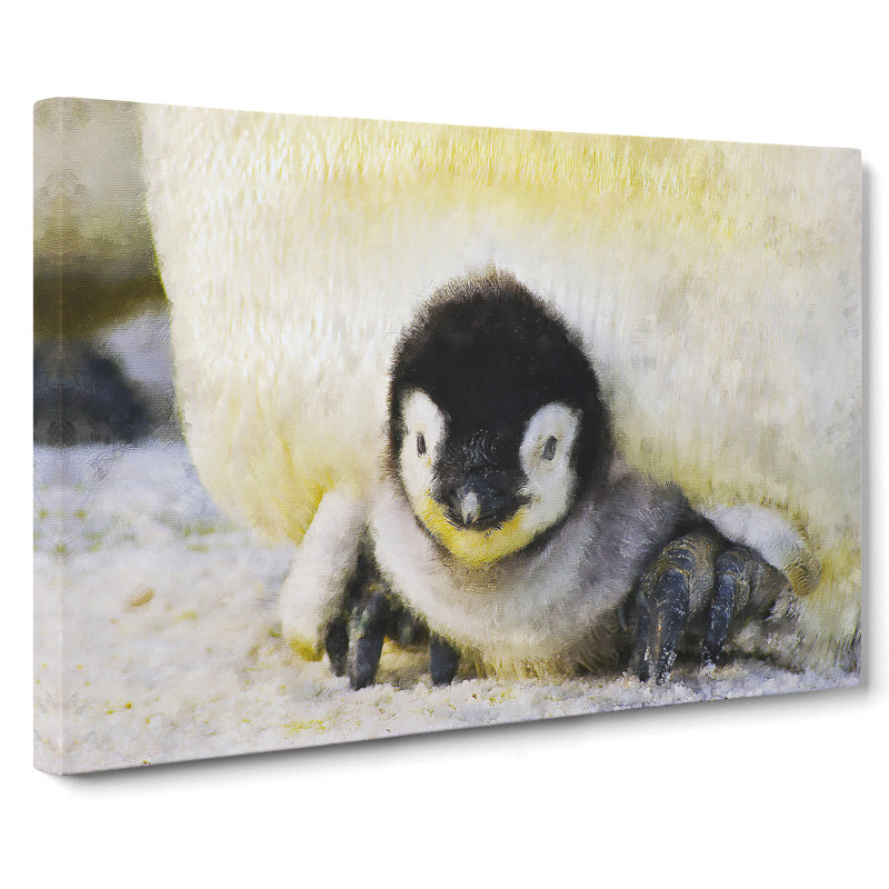 Baby Penguin - Wrapped Canvas Painting, 35cm H x 50cm W x 3cm D