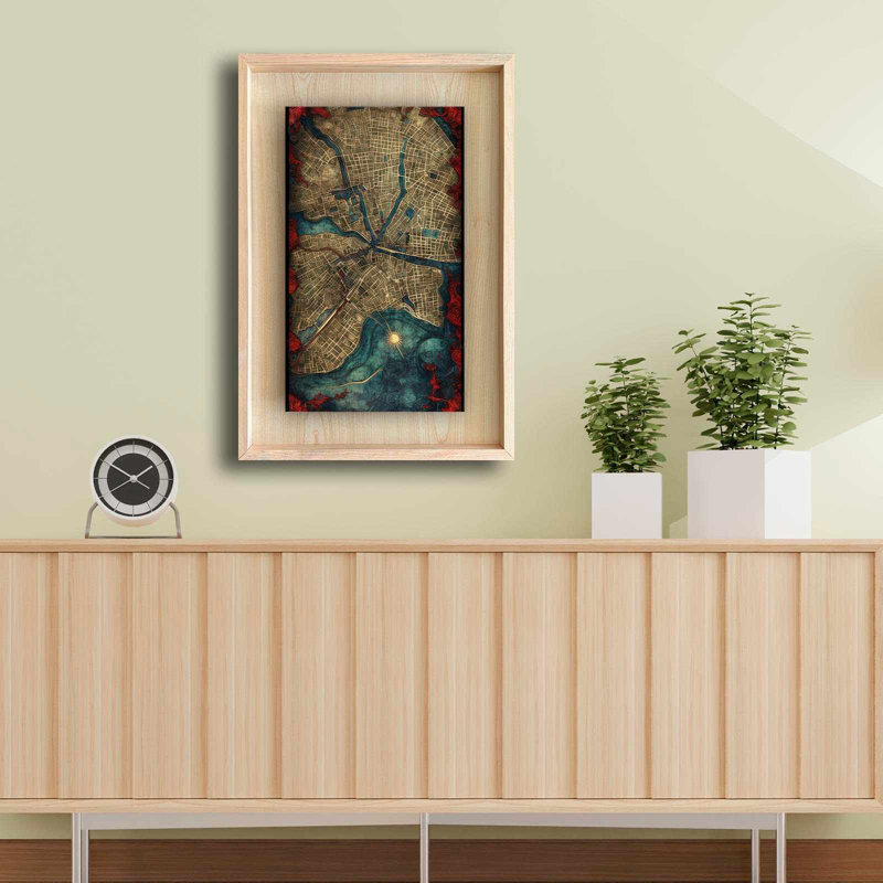 Elegant Framed Decorative Painting, 16.9 x 24.8 inches | 100% Solid Wood Frame (Thickness: 1.2 inches), 100% Maple MDF Background (Thickness: 0.1 inches), UV Printing | Perfect Wall Art for Home & Office Décor