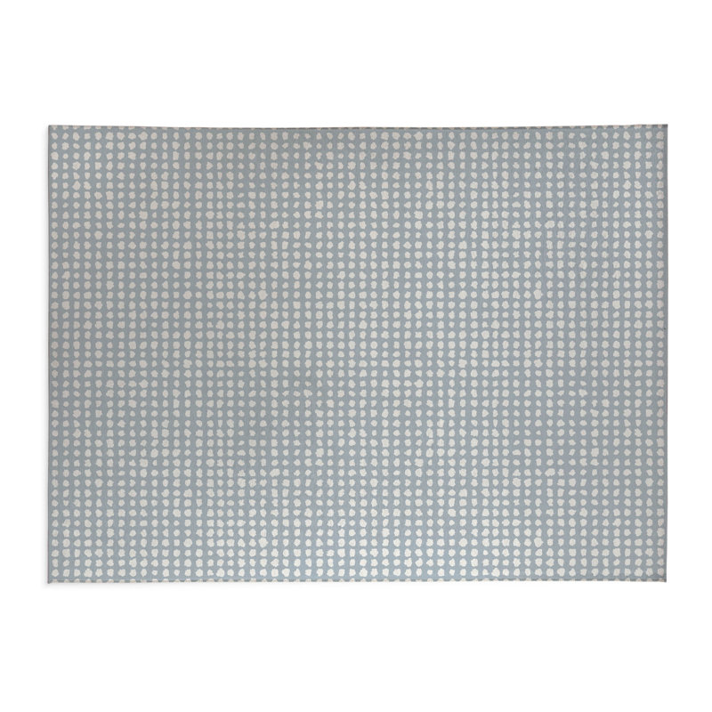Tapis de cuisine anti-dérapant léger Grunge Row, Rectangle 4pi x 6 pi, Bleu ardoise