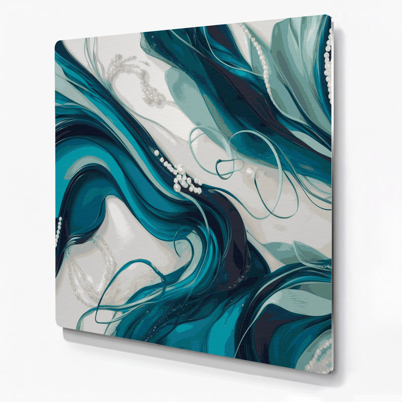 «Lyrical Abstraction 89», art mural en métal vert, H 16 po x l 16 po