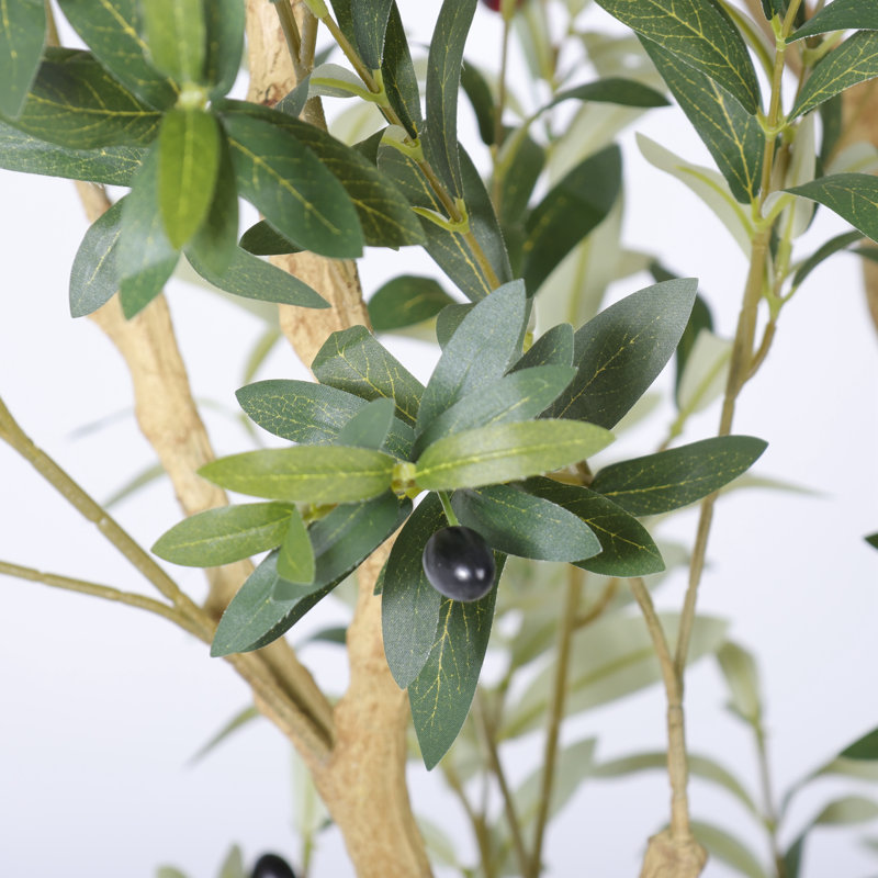 Arbre artificiel de 8,2 pi en pot blanc - Faux arbre pour le salon