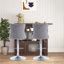 Ensemble de bar avec plateau tournant et 2 tabourets de bar pivotants en velours