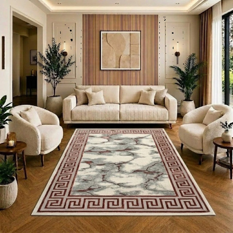 Abstract Area Rug, Pink, Rectangle 200 x 290 cm