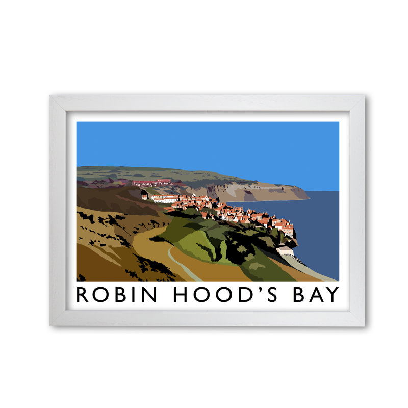Robin Hood's Bay by Richard O'Neill - Single Picture Frame Print, 29.7 cm H x 42 cm W, White