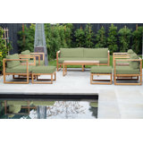 Venice Teak 8 Piece Deep Seating Group With Coffee Table