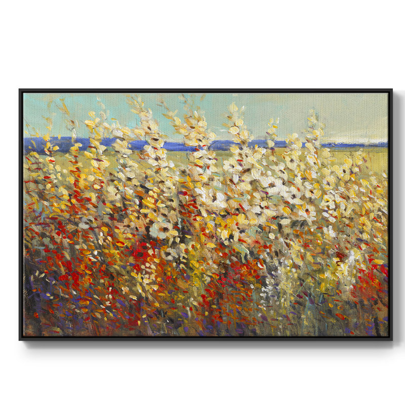 «Field of Spring Flowers II», reproduction sur toile encadrée, H 25 po x l 37 po x P 2 po, Noir