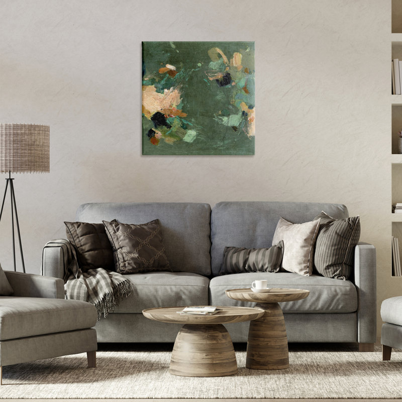 «Green Hued Abstraction», art mural par Suzanne Nicoll, H 24 po x l 24 po