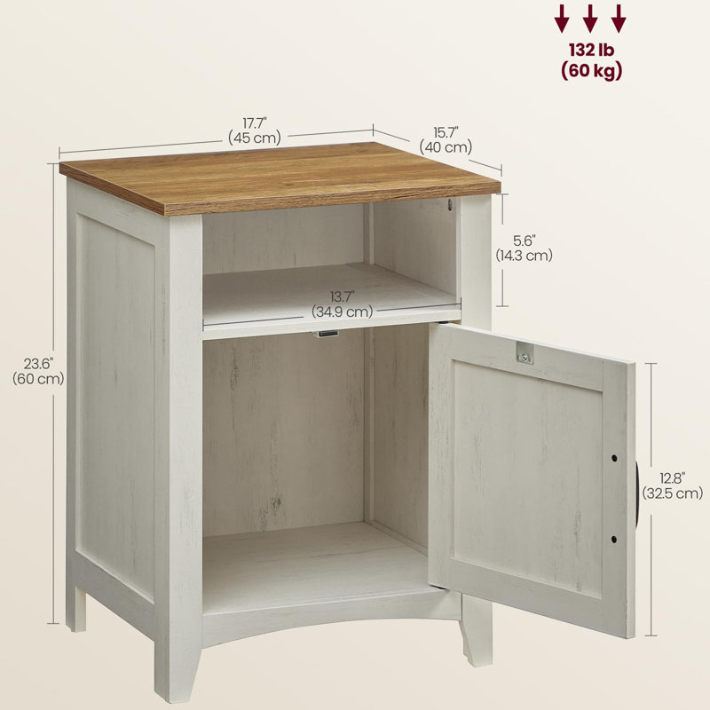 Table de chevet Farmhouse, Blanc rustique