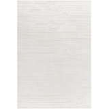 Hand Knotted Wool Geometric Area Rug in Cream