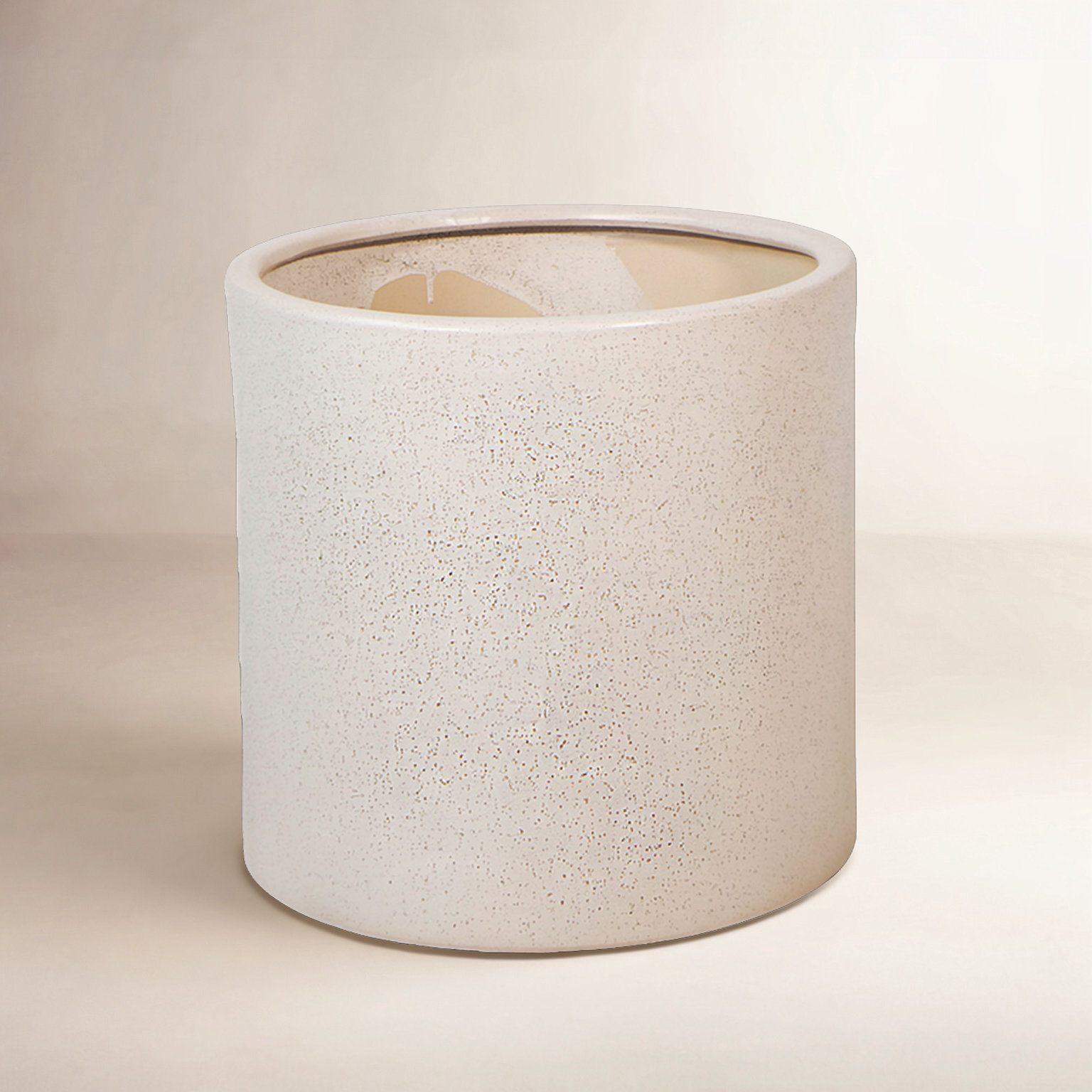 Carolyn 13" Ceramic Pot Planter, Matte Ivory